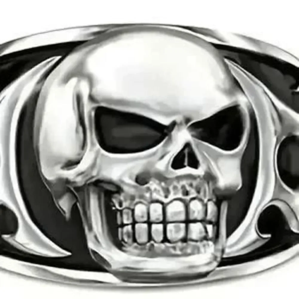 Gothic Punk Stainless Steel Skull Flaming Ring - Size 13